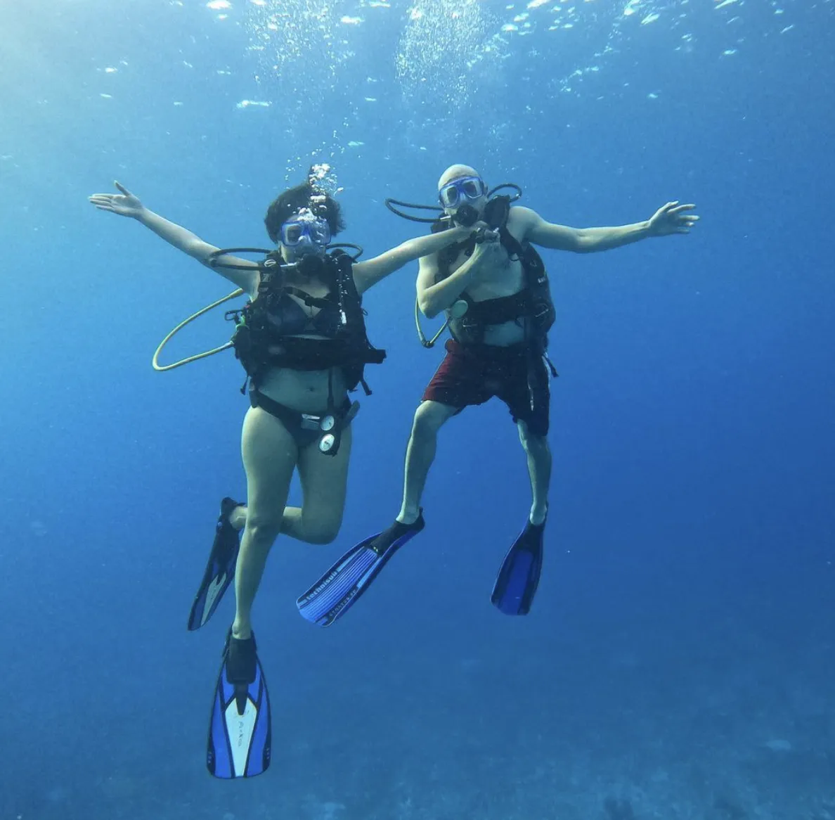 Scuba divers exploring underwater